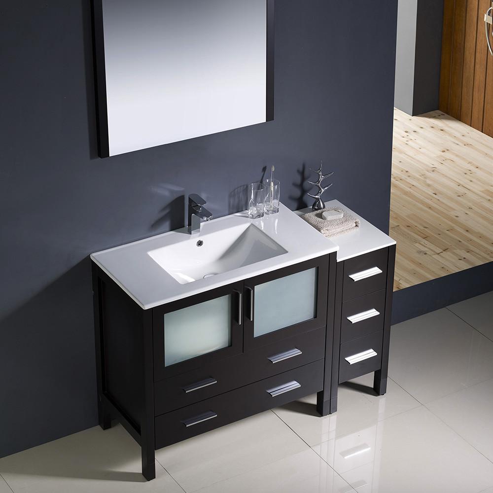 Fresca Torino 48" Espresso Modern Vanity w/ Side Cabinet & Integrated Sink Vanity Fresca 