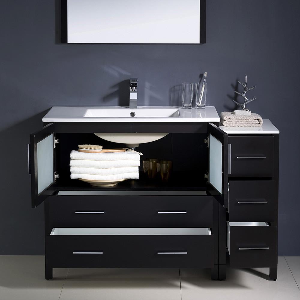 Fresca Torino 48" Espresso Modern Vanity w/ Side Cabinet & Integrated Sink Vanity Fresca 
