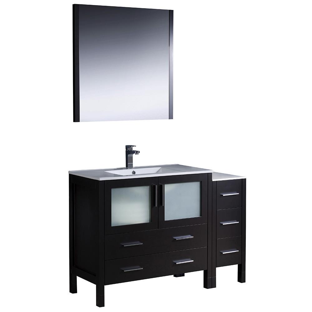 Fresca Torino 48" Espresso Modern Vanity w/ Side Cabinet & Integrated Sink Vanity Fresca 