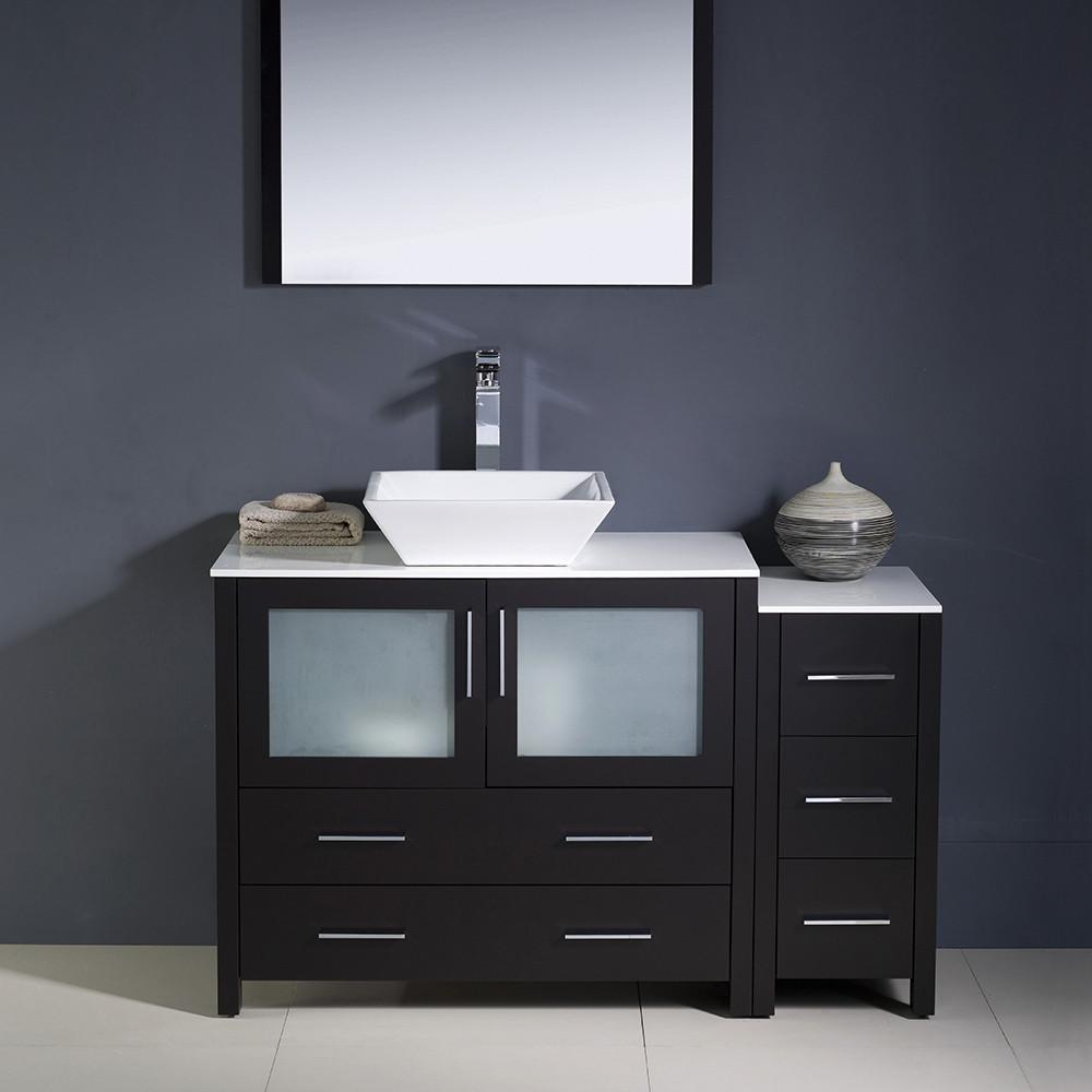 Fresca Torino 48" Espresso Modern Bathroom Vanity w/ Side Cabinet & Vessel Sink Vanity Fresca 