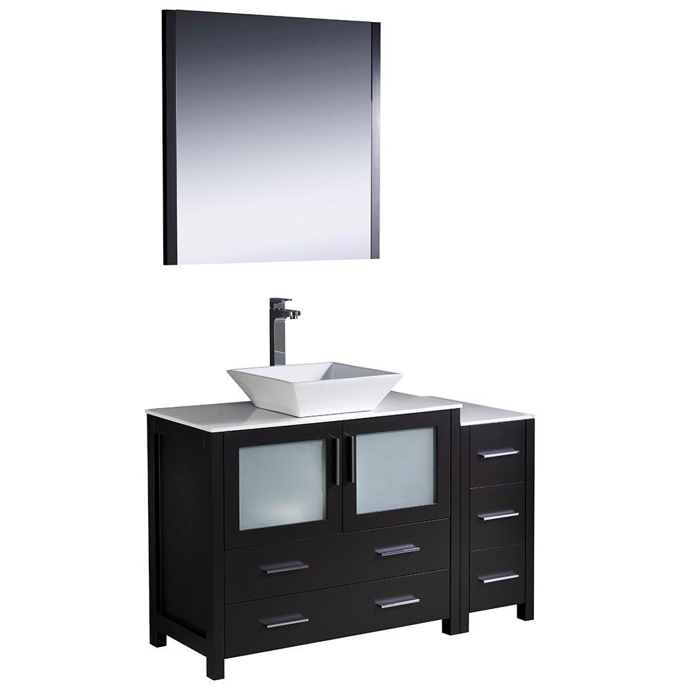 Fresca Torino 48" Espresso Modern Bathroom Vanity w/ Side Cabinet & Vessel Sink Vanity Fresca 