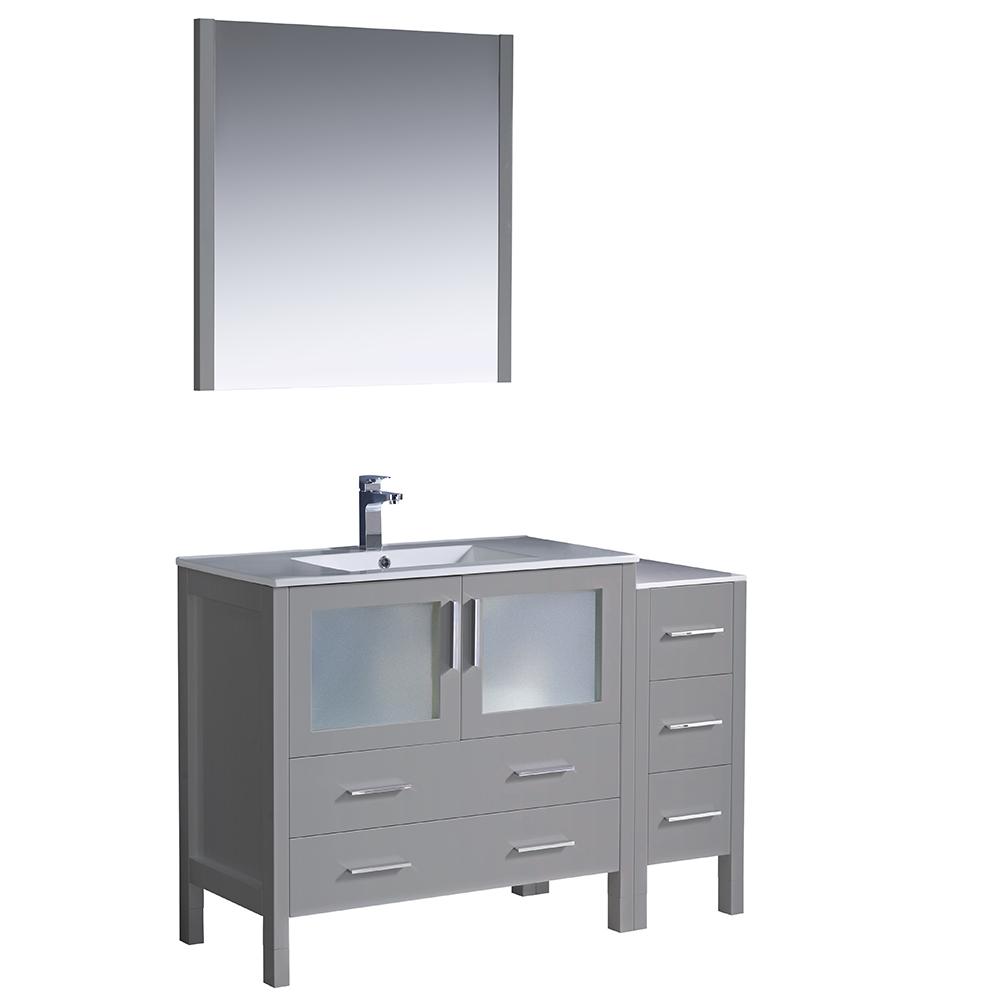 Fresca Torino 48" Gray Modern Bathroom Vanity w/ Side Cabinet & Integrated Sink Vanity Fresca 