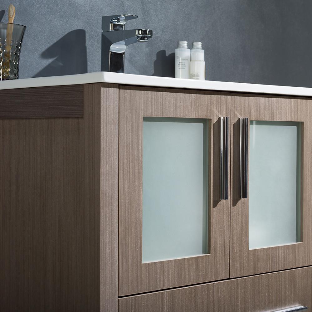 Fresca Torino 24" Gray Oak Modern Bathroom Vanity w/ Integrated Sink Vanity Fresca 