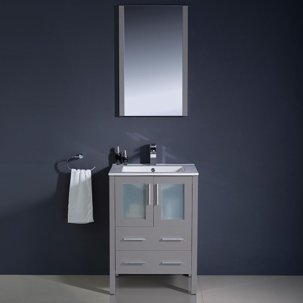 Fresca Torino 24" Gray Modern Bathroom Vanity w/ Integrated Sink Vanity Fresca 