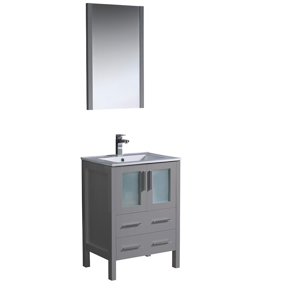 Fresca Torino 24" Gray Modern Bathroom Vanity w/ Integrated Sink Vanity Fresca 
