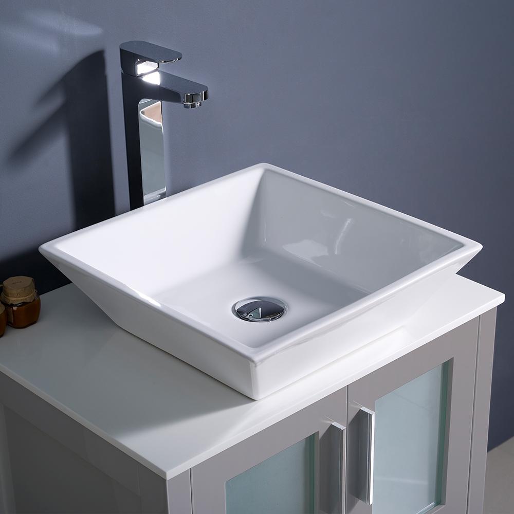 Fresca Torino 24" Gray Modern Bathroom Vanity w/ Vessel Sink Vanity Fresca 
