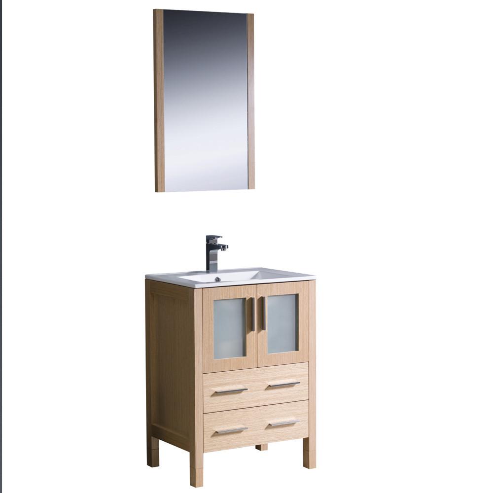Fresca Torino 24" Light Oak Modern Bathroom Vanity w/ Integrated Sink Vanity Fresca 