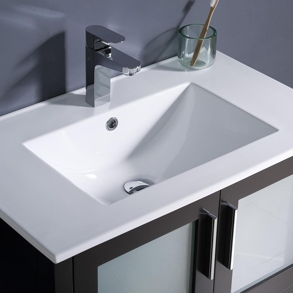 Fresca Torino 30" Espresso Modern Bathroom Vanity w/ Integrated Sink Vanity Fresca 
