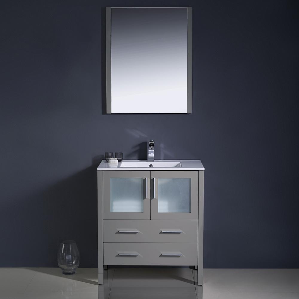 Fresca Torino 30" Gray Modern Bathroom Vanity w/ Integrated Sink Vanity Fresca 