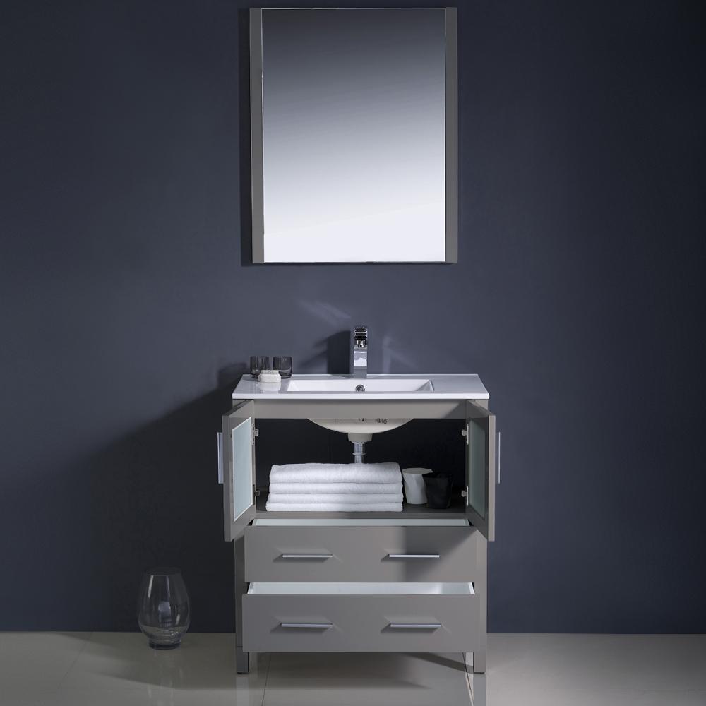 Fresca Torino 30" Gray Modern Bathroom Vanity w/ Integrated Sink Vanity Fresca 