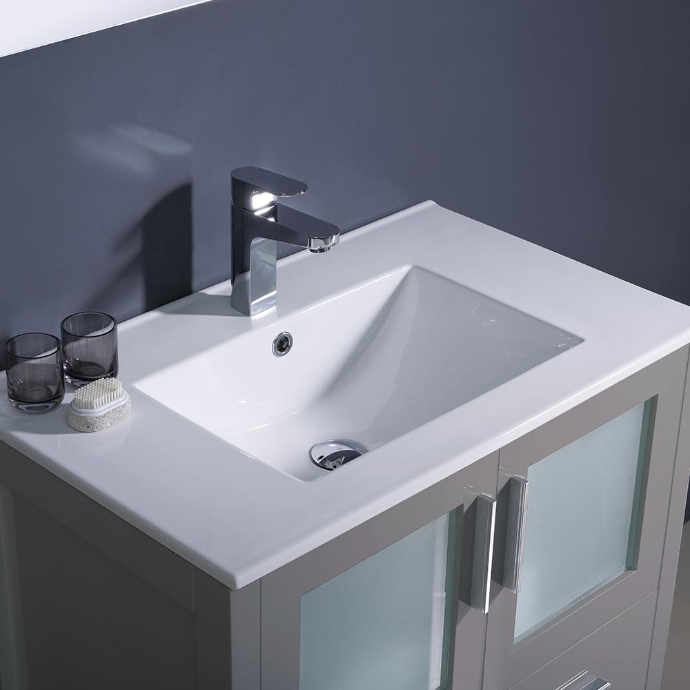 Fresca Torino 30" Gray Modern Bathroom Vanity w/ Integrated Sink Vanity Fresca 