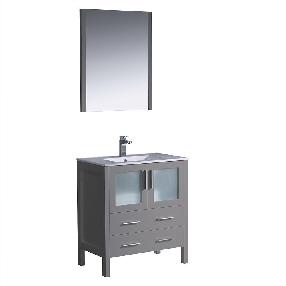 Fresca Torino 30" Gray Modern Bathroom Vanity w/ Integrated Sink Vanity Fresca 