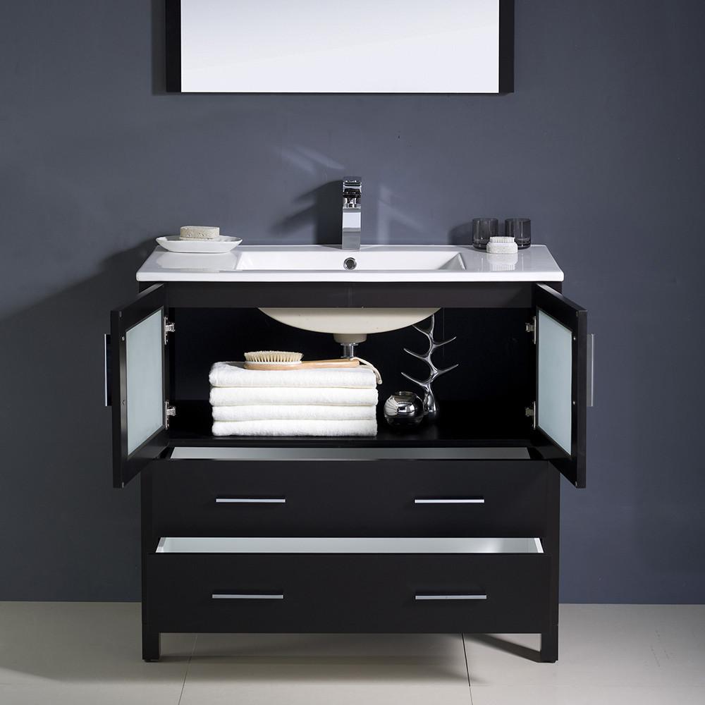 Fresca Torino 36" Espresso Modern Bathroom Vanity w/ Integrated Sink Vanity Fresca 