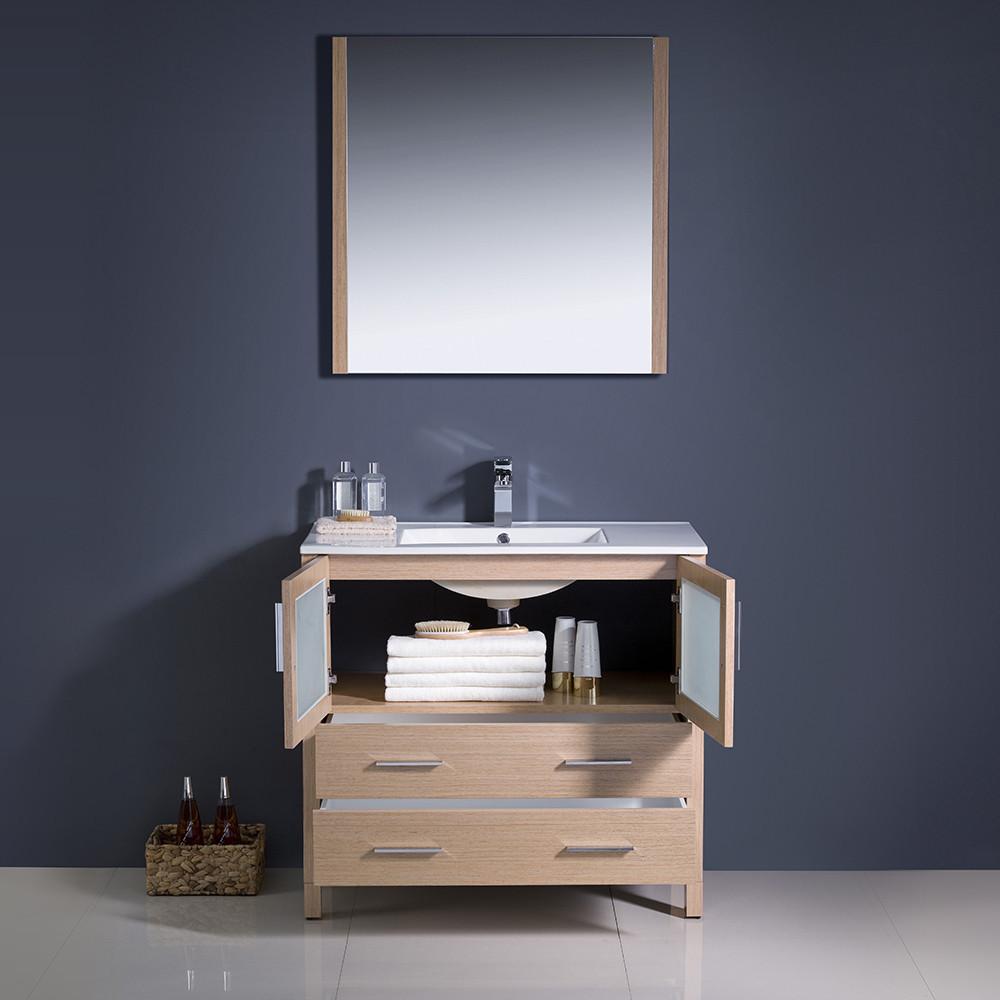 Fresca Torino 36" Light Oak Modern Bathroom Vanity w/ Integrated Sink Vanity Fresca 