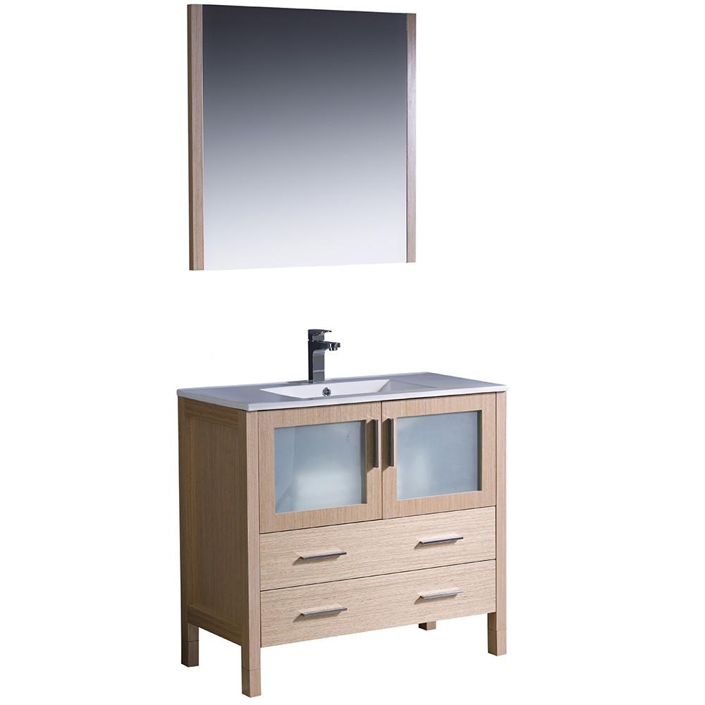 Fresca Torino 36" Light Oak Modern Bathroom Vanity w/ Integrated Sink Vanity Fresca 