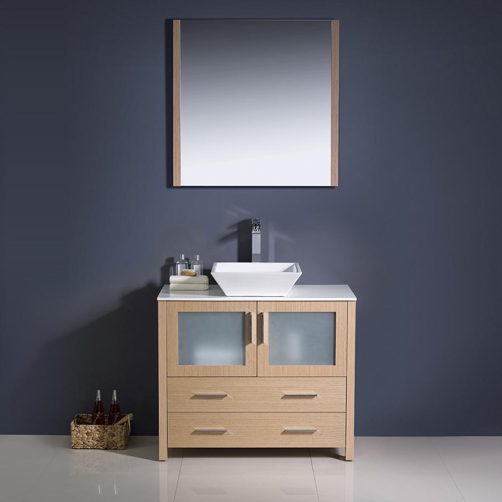 Fresca Torino 36" Light Oak Modern Bathroom Vanity w/ Vessel Sink Vanity Fresca 