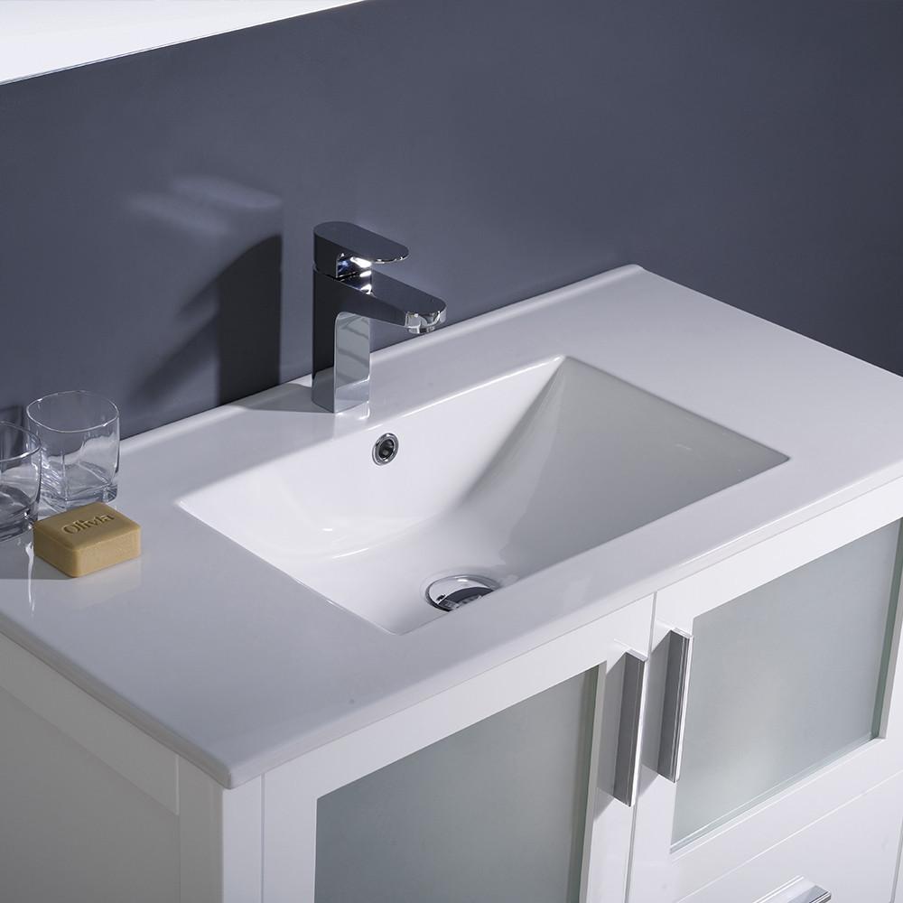 Fresca Torino 36" White Modern Bathroom Vanity w/ Integrated Sink Vanity Fresca 