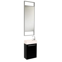 Thumbnail for Fresca Pulito Small Black Modern Bathroom Vanity w/ Tall Mirror& Free Faucet Vanity Fresca 