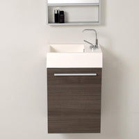 Thumbnail for Fresca Pulito Small Gray Oak Modern Bathroom Vanity w/ Tall Mirror & Free Faucet Vanity Fresca 