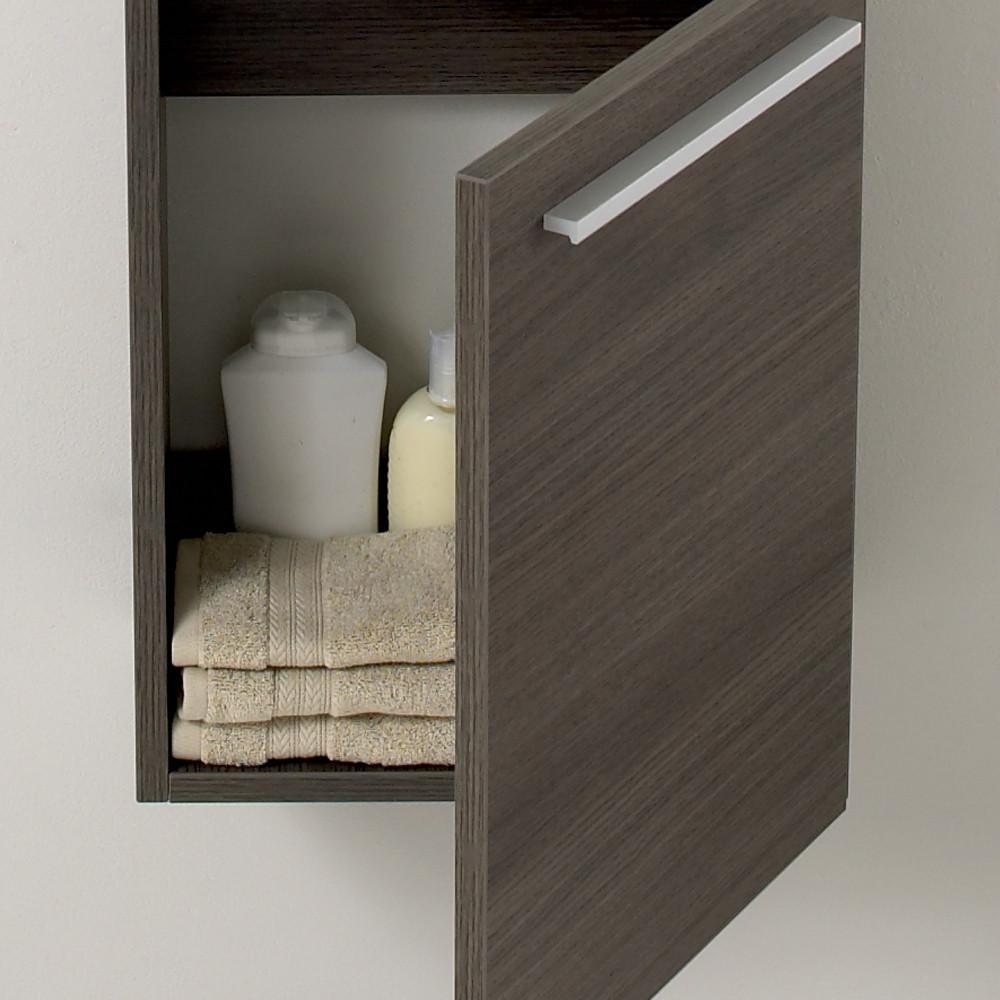 Fresca Pulito Small Gray Oak Modern Bathroom Vanity w/ Tall Mirror & Free Faucet Vanity Fresca 