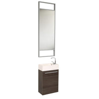 Thumbnail for Fresca Pulito Small Gray Oak Modern Bathroom Vanity w/ Tall Mirror & Free Faucet Vanity Fresca 