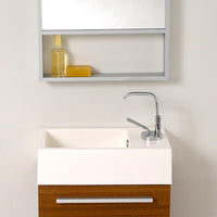 Thumbnail for Fresca Pulito Small Teak Modern Bathroom Vanity w/ Tall Mirror & Free Faucet Vanity Fresca 
