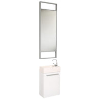 Thumbnail for Fresca Pulito Small White Modern Bathroom Vanity w/ Tall Mirror & Free Faucet Vanity Fresca 