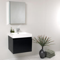 Thumbnail for Fresca Nano Black Modern Bathroom Vanity w/ Medicine Cabinet Vanity Fresca 