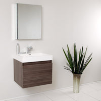 Thumbnail for Fresca Nano Gray Oak Modern Bathroom Vanity w/ Medicine Cabinet Vanity Fresca 