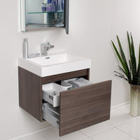 Thumbnail for Fresca Nano Gray Oak Modern Bathroom Vanity w/ Medicine Cabinet Vanity Fresca 