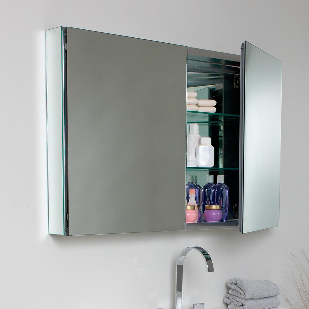 Fresca Mezzo Black Modern Bathroom Vanity w/ Medicine Cabinet Free Faucet Vanity Fresca 