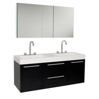 Thumbnail for Fresca Opulento Black Modern Double Sink Bathroom Vanity w/ Medicine Cabinet Vanity Fresca 