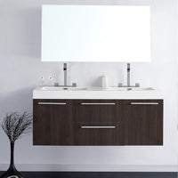 Thumbnail for Fresca Opulento Gray Oak Modern Double Sink Bathroom Vanity w/ Medicine Cabinet Vanity Fresca 