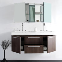 Thumbnail for Fresca Opulento Gray Oak Modern Double Sink Bathroom Vanity w/ Medicine Cabinet Vanity Fresca 