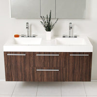 Thumbnail for Fresca Opulento Walnut Modern Double Sink Bathroom Vanity w/ Medicine Cabinet Vanity Fresca 