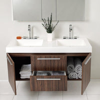 Thumbnail for Fresca Opulento Walnut Modern Double Sink Bathroom Vanity w/ Medicine Cabinet Vanity Fresca 