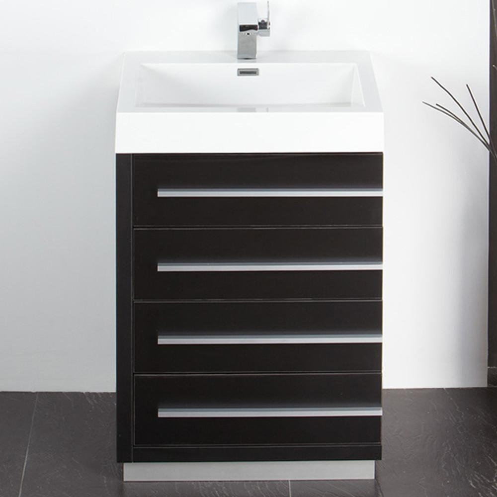 Fresca Livello 24" Black Modern Bathroom Vanity w/ Medicine Cabinet Vanity Fresca 