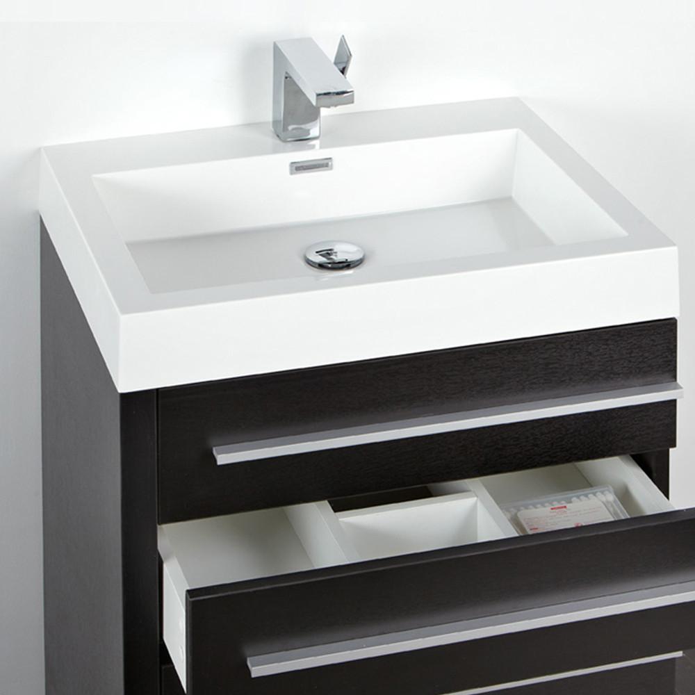 Fresca Livello 24" Black Modern Bathroom Vanity w/ Medicine Cabinet Vanity Fresca 