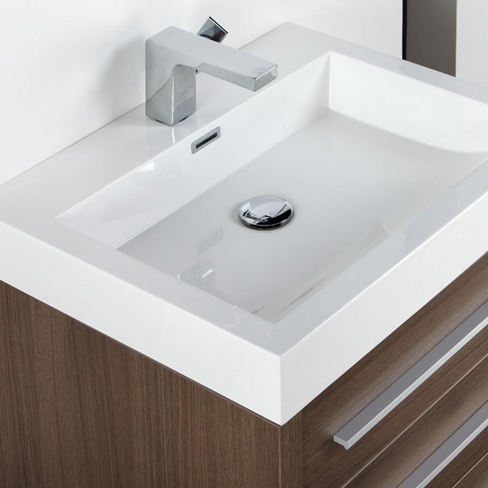 Fresca Livello 24" Gray Oak Modern Bathroom Vanity w/ Medicine Cabinet Vanity Fresca 