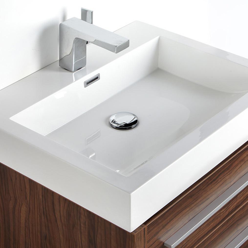 Fresca Livello 24" Walnut Modern Bathroom Vanity w/ Medicine Cabinet Vanity Fresca 