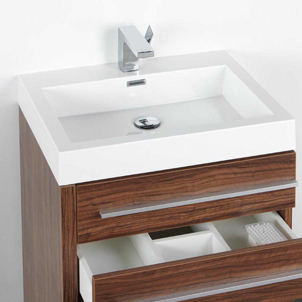 Fresca Livello 24" Walnut Modern Bathroom Vanity w/ Medicine Cabinet Vanity Fresca 
