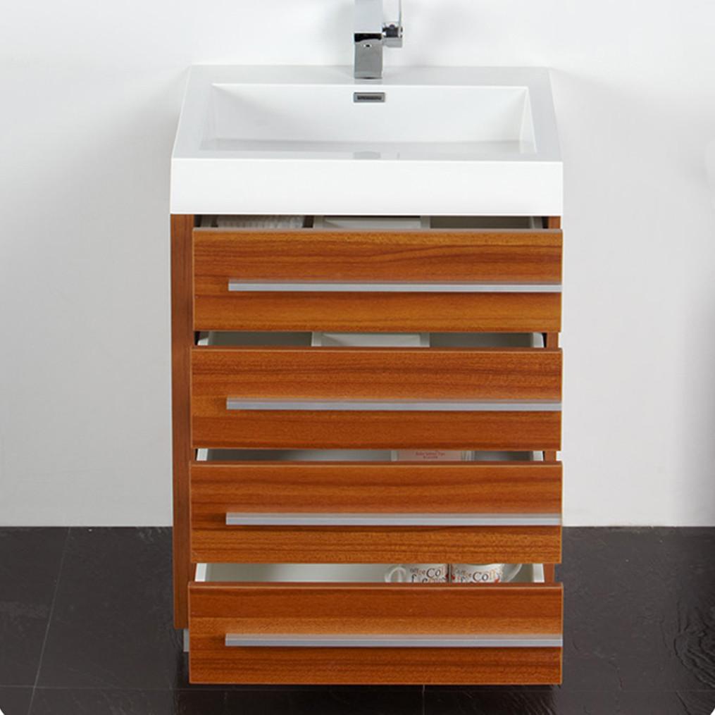 Fresca Livello 24" Teak Modern Bathroom Vanity w/ Medicine Cabinet Vanity Fresca 