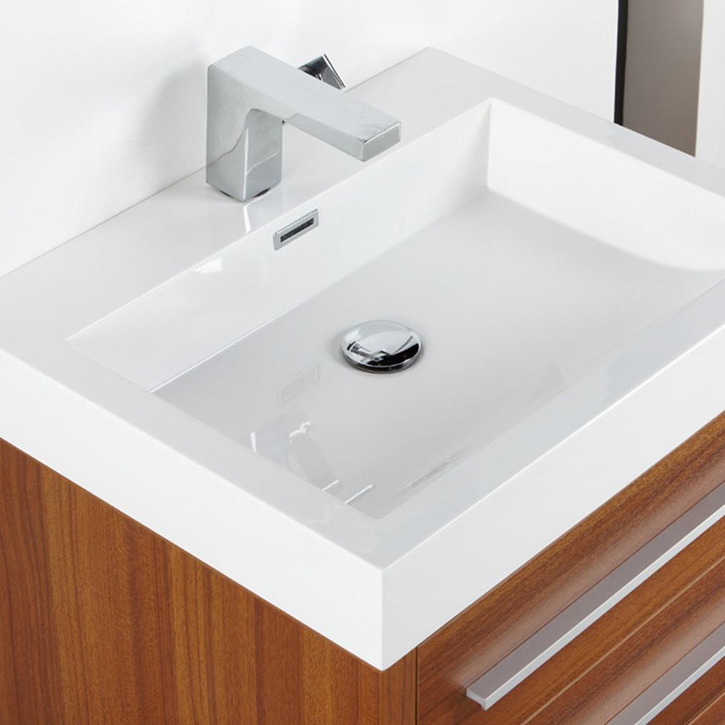 Fresca Livello 24" Teak Modern Bathroom Vanity w/ Medicine Cabinet Vanity Fresca 