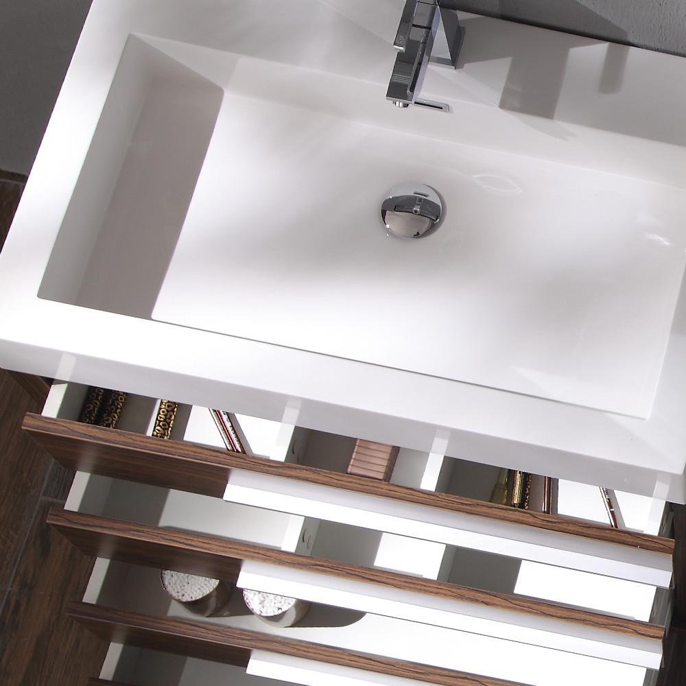 Fresca Livello 30" Walnut Modern Bathroom Vanity w/ Medicine Cabinet Vanity Fresca 