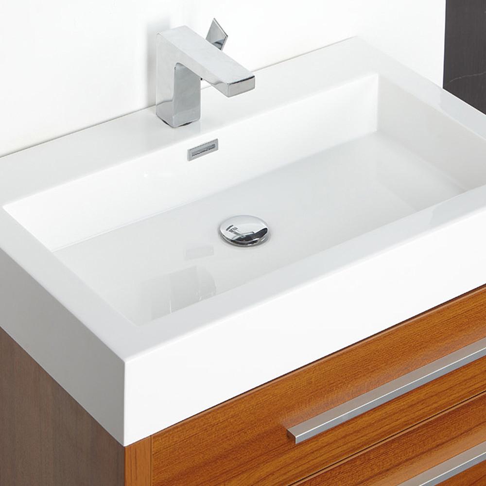 Fresca Livello 30" Teak Modern Bathroom Vanity w/ Medicine Cabinet Vanity Fresca 