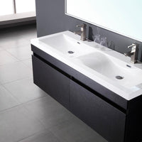 Thumbnail for Fresca Largo Black Modern Bathroom Vanity w/ Wavy Double Sinks Vanity Fresca 