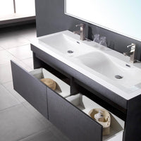 Thumbnail for Fresca Largo Black Modern Bathroom Vanity w/ Wavy Double Sinks Vanity Fresca 