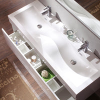 Thumbnail for Fresca Largo White Modern Bathroom Vanity w/ Wavy Double Sinks Vanity Fresca 