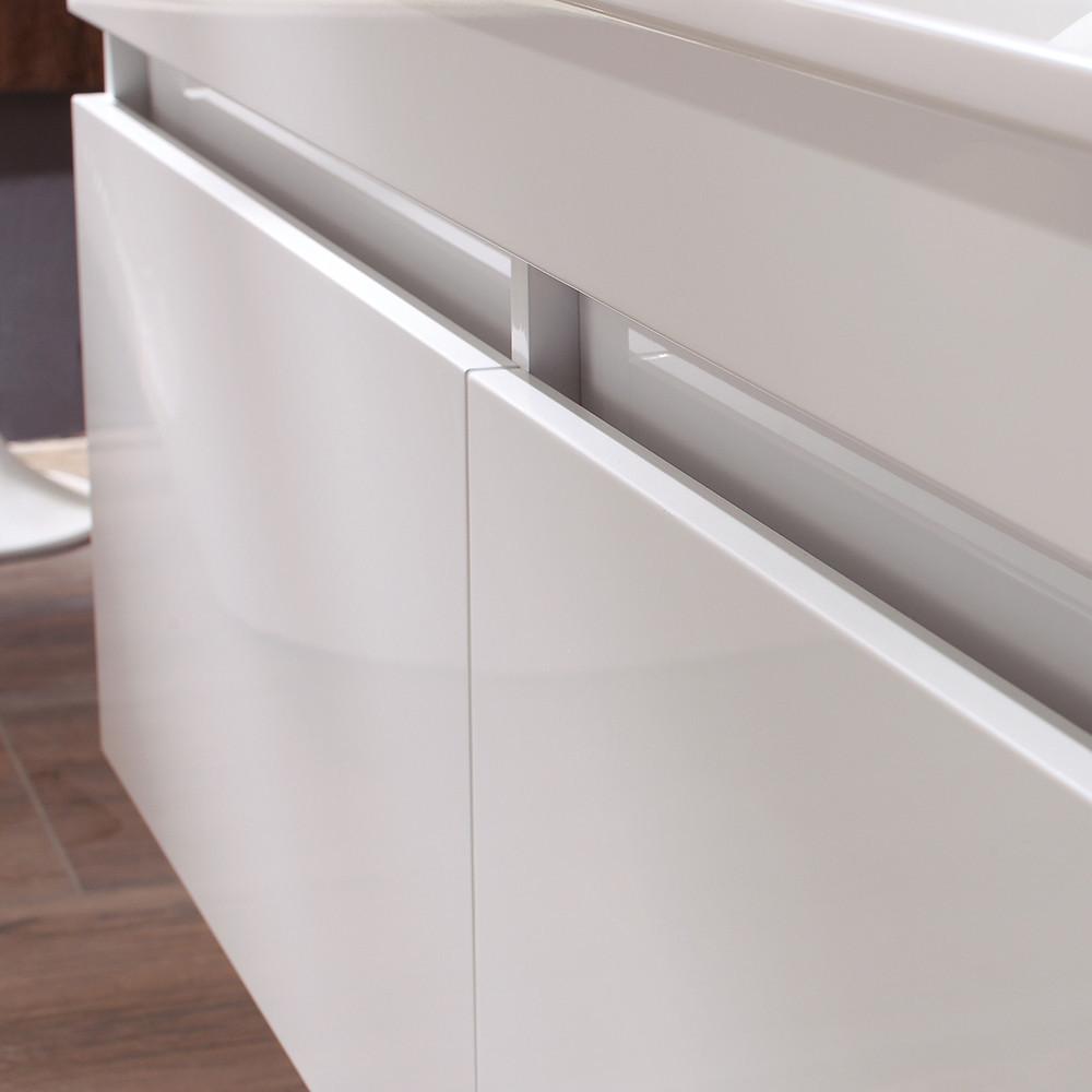 Fresca Largo White Modern Bathroom Vanity w/ Wavy Double Sinks Vanity Fresca 