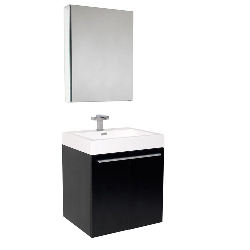 Fresca Alto Black Modern Bathroom Vanity w/ Medicine Cabinet Vanity Fresca 